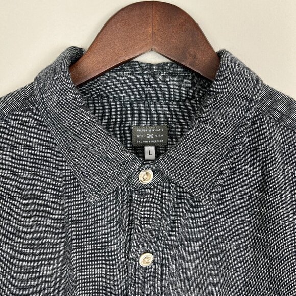 Wilson & Willy's Shirt Mens Large Gray Button Up Long Sleeve Woven Cotton USA L - Picture 8 of 12